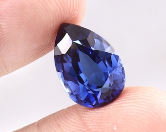 Zafiro azul de Ceilán AAA impecable, piedra preciosa en forma de pera: 13 x 9 mm, joyería fina