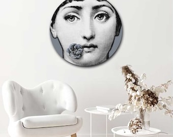 Visage de Lina Cavalieri, impression sur toile, décoration murale personnalisée, impression d'art mural rond, toile d'art ronde, oeuvre d'art ronde