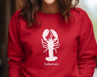 White Lobster Sweatshirt, Marine Life Sweater, Marine Biologist Gift, Beach Lover Clothing, Sea Animal Crewneck Sweatshirt, Crustacean Print
