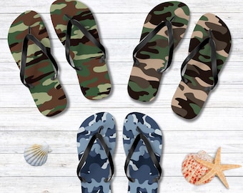Slippers met camouflagemotief, casual zomerschoenen, marineblauwe marinestijlen, slippers voor mannen en vrouwen, sandalen voor zwembad en spa, strandslippers, vakantiecadeau