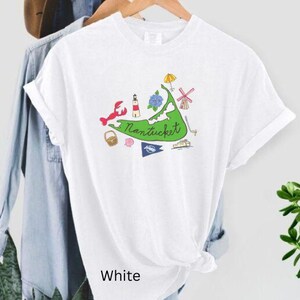 Nantucket Comfort Colors T-Shirt, ACK-Fan-Shirt, Sommerurlaubs-T-Shirt mit Original-Kunstwerk, Geschenk für Inseltouristen, Cape Cod & Inseln-Shirt