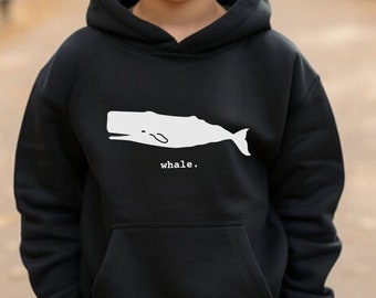 Sweat-shirt à capuche baleine pour enfant, cadeau biologie marine, sweat à capuche pour vacances à la plage, cadeau pour amoureux de la mer, impression baleine pour jeune, cadeau baleine pour enfant