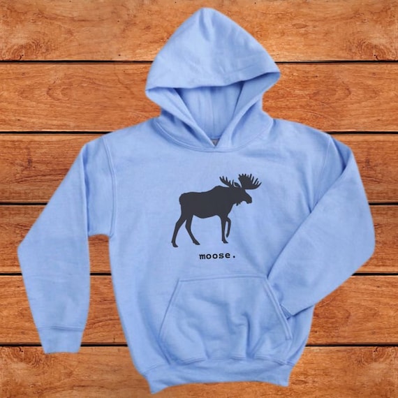 Kids Moose Hooded Sweatshirt, Moose Lover, Animal Lover Gift, Outdoor Life Sweatshirt, Camping Shirt, Wilderness Hoodie Nature Wildlife Gift