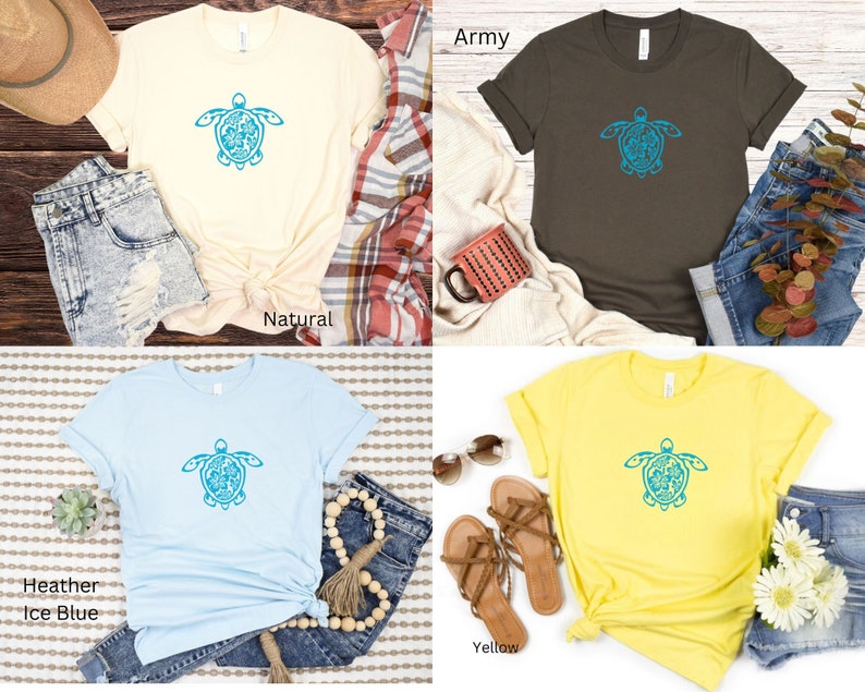 Gambier Islands T-Shirt Sea Turtle With Blooming Hibiscus Flowers Tribal Purple main image 0