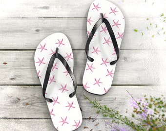 Roze zeester strandslippers, zomer casual schoenen, slippers voor vrouwen, zwembad- en spasandalen, vakantieslippers, cadeau voor strandliefhebber