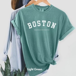 Boston Massachusetts Comfort Colors T-shirt, Summer Vacation Beach Tshirt, Beantown Themed Shirt, Boston Travel Shirt, Gift for Hub Tourist