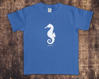 Camiseta infantil de caballito de mar, camiseta de vida marina, camiseta de vida playera, camiseta de vacaciones de verano, camiseta de animales costeros, camiseta con temática oceánica, regalo de criatura marina