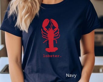 Lobster Adult Unisex T-shirt, Marine Life Shirt, Beach Tee, Summer Vacation Tshirt, Coastal Animal Tee, Ocean Life tshirt, Crustacean Print