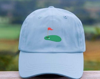 Embroidered Golf Green Hat, Baseball Cap for Golfers, Gift for Golf Enthusiast, Country Club Hat, Father's Day Gift, Fun Golfing Themed Cap