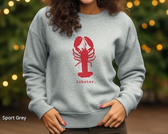 Lobster Sweatshirt, Marine Life Sweater, Gift for Marine Biologist, Beach Lover Clothing, Sea Animal Crewneck Sweatshirt, Crustacean Print