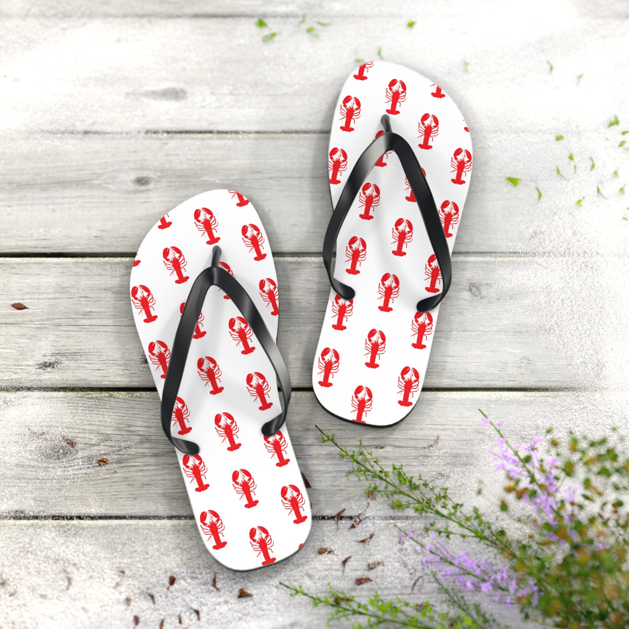 Lobster Flip Flops, Summer Casual Footwear, Lobster Flips 