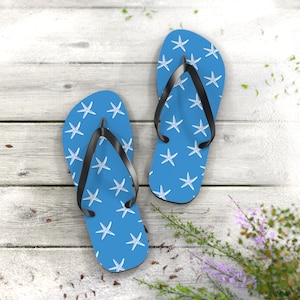 Starfish Beach Flip Flops, Summer Casual Footwear, Flip Flops for Women, Pool and Spa Sandals, Vacation Thong Sandals, Gift for Beach Lover