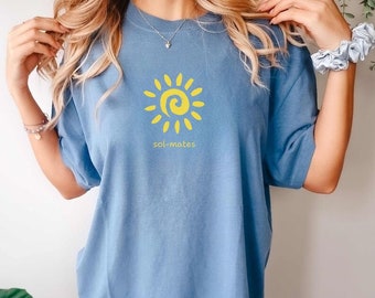 Sol-mates Comfort Colors T-shirt, Summer Vacation Tropical Beach Tshirt, Sun Graphic Tee, Beach Lover Gift, Gift for Sun Loving Best Friends