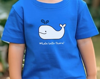 Toddler Whale Hello T-shirt, Funny Whale Shirt, Summer Vacation Tee, Marine Biology Shirt, Whale Lover Gift, Ocean Life tshirt, Animal Lover