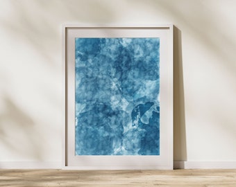 Blue Watercolor, abstract art, modernism, minimalism, contemporary art, digital print, printable wall art