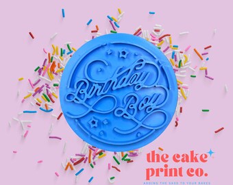Birthday Boy Cookie Embosser Stamp: Fondant & Cake Decor