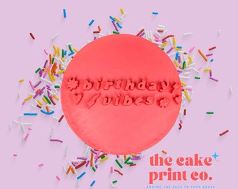 Birthday Vibes Embosser Stamp: Cookie & Cake Baking, Personalize