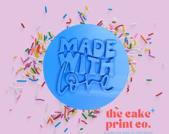 Made With Love Embosser Stamp: Custom Cookie & Cake Baking