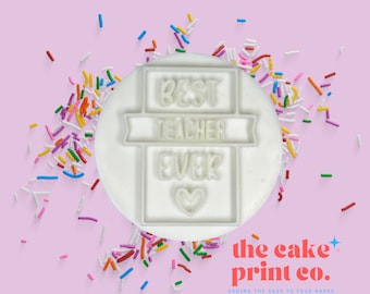 Best Teacher Ever Cookie Stamp, Personalize Embosser, Baking Gift