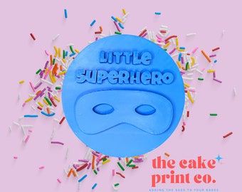 Little Superhero Birthday Cookie Embosser Stamp: Personalize Cakes & Cookies
