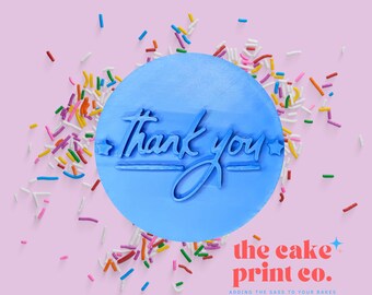 Thank You Embosser Stamp: Custom Cookie & Cake Baking