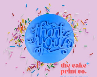 Thank You Cookie Embosser Stamp: Custom Baking, Cakes, Fondant