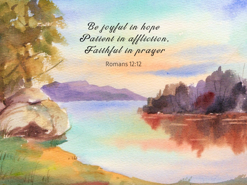 Scripture Watercolor Ice Bible Verse Watercolor Canvas Print: Rustic Lake Nature Art (digital ...
