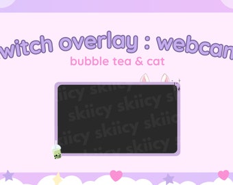 bubble tea & cat webcam, overlay for stream