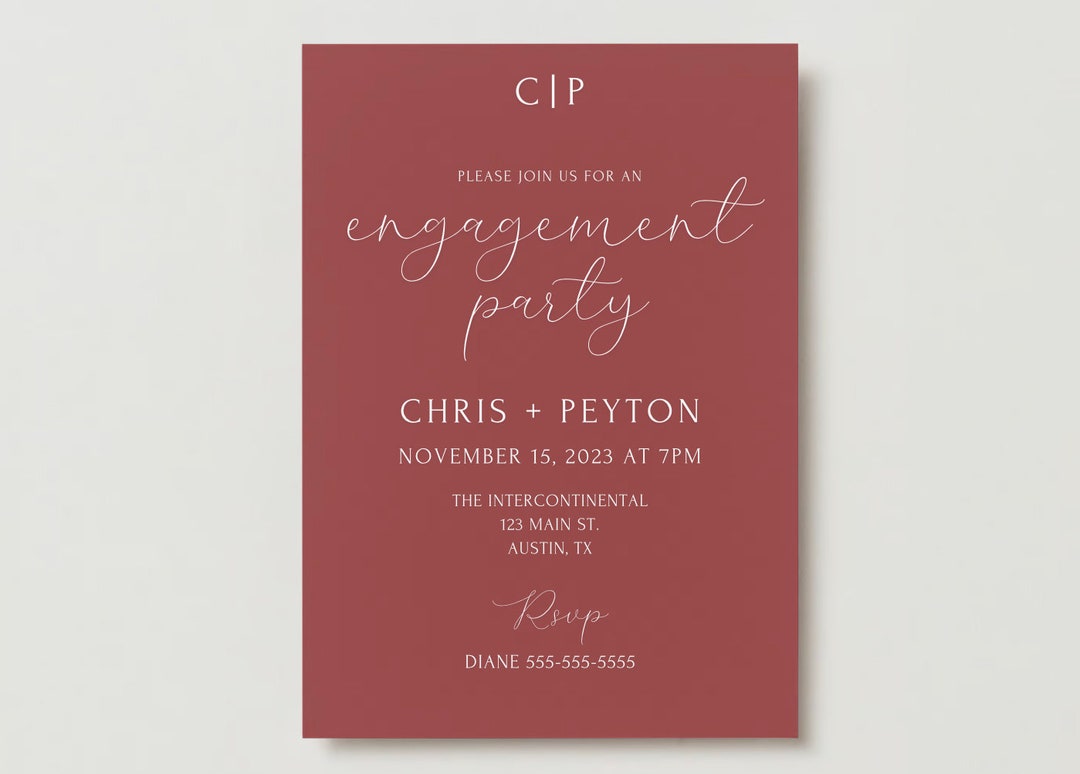 Fall Engagement Party Invitations Printable Engagement Party Etsy