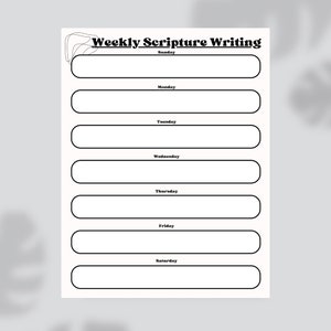 Weekly Scripture Writing Page