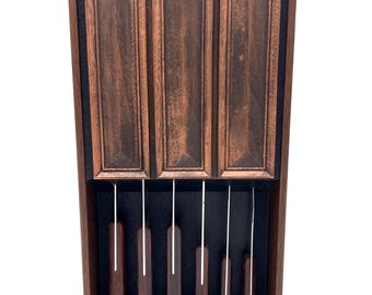 Ekco Flint Wall Mounted Knife Rack Set – Mid Century Modern Kitchen Storage – Stainless Vanadium USA