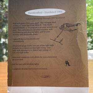 Klingon bird of prey christmas ornament