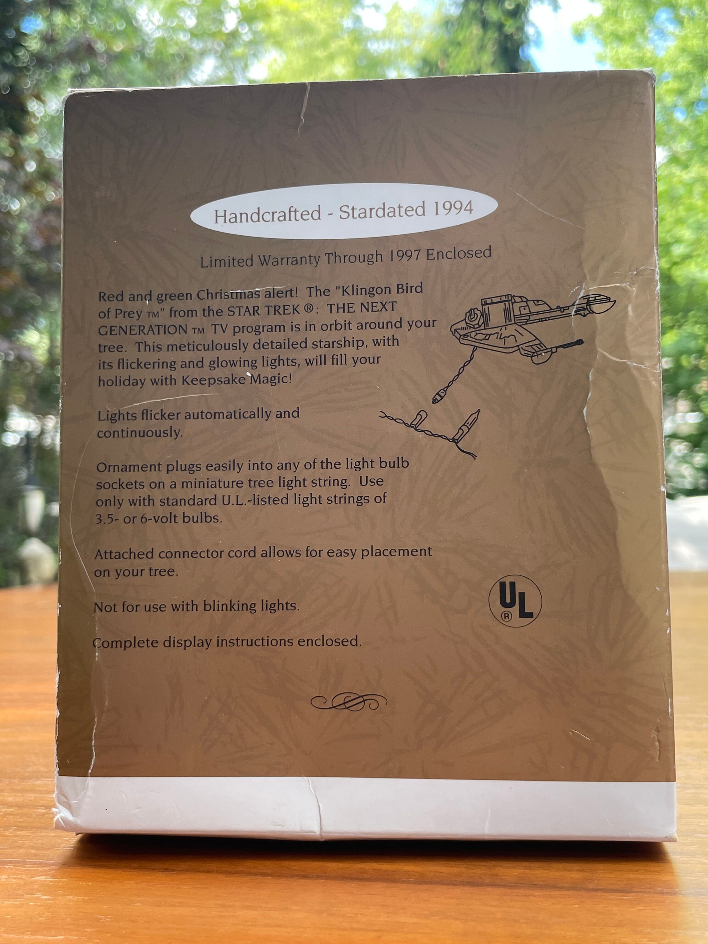 Klingon bird of prey christmas ornament