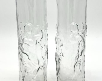 Libbey 3D Bodybuilder Highball Glasses – Set of 2 – Figural Muscle Man Tumblers – Retro Barware Nude Male