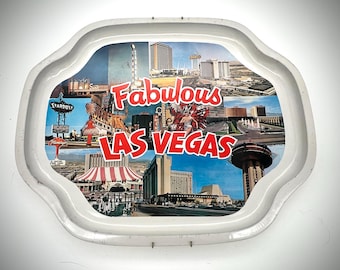 Fabulous Las Vegas Serving Tray Retro Casino Souvenir Tray Stardust Dunes Sands Circus Circus 16x14