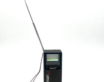 Sony Watchman FD-2A Portable TV 1986 Working Black White Television Retro Electronics Japan