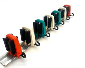 Italian Quick Track Vintage Modular Wall Organizer Rack Mid Century Space Age Coat Tool Holder Made in Italy MCM