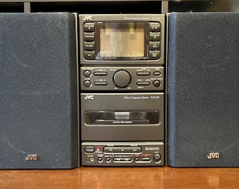 JVC UX-A5 Vintage Micro Component Stereo System w/ Box CD Cassette Radio Japan Tested Works 90s