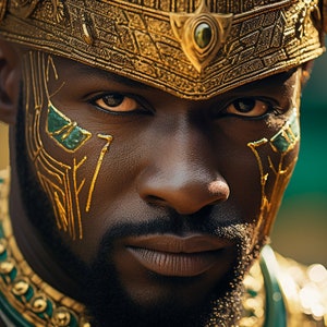 African King with Gold Henna