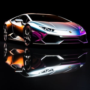 Chrome Lamborghini 8 (Cellphone Wallpaper)