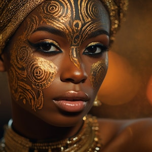 Afrikaanse Koningin met Gouden Henna