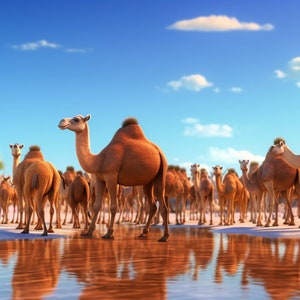 camellos en el desierto