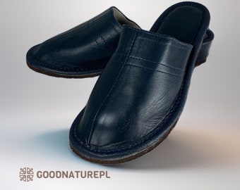 Pantoufles en cuir pour femmes sur les talons \ Chaussures de maison faites à la main de haute qualité \ Pantoufles de chambre confortables