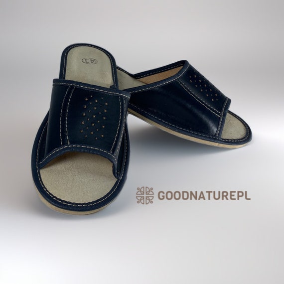 Men s Leather Slippers High quality Handmade Home Shoes Comfortable Bedroom Slippers Made in EU Traditional Polish Slippers Etsy Canada