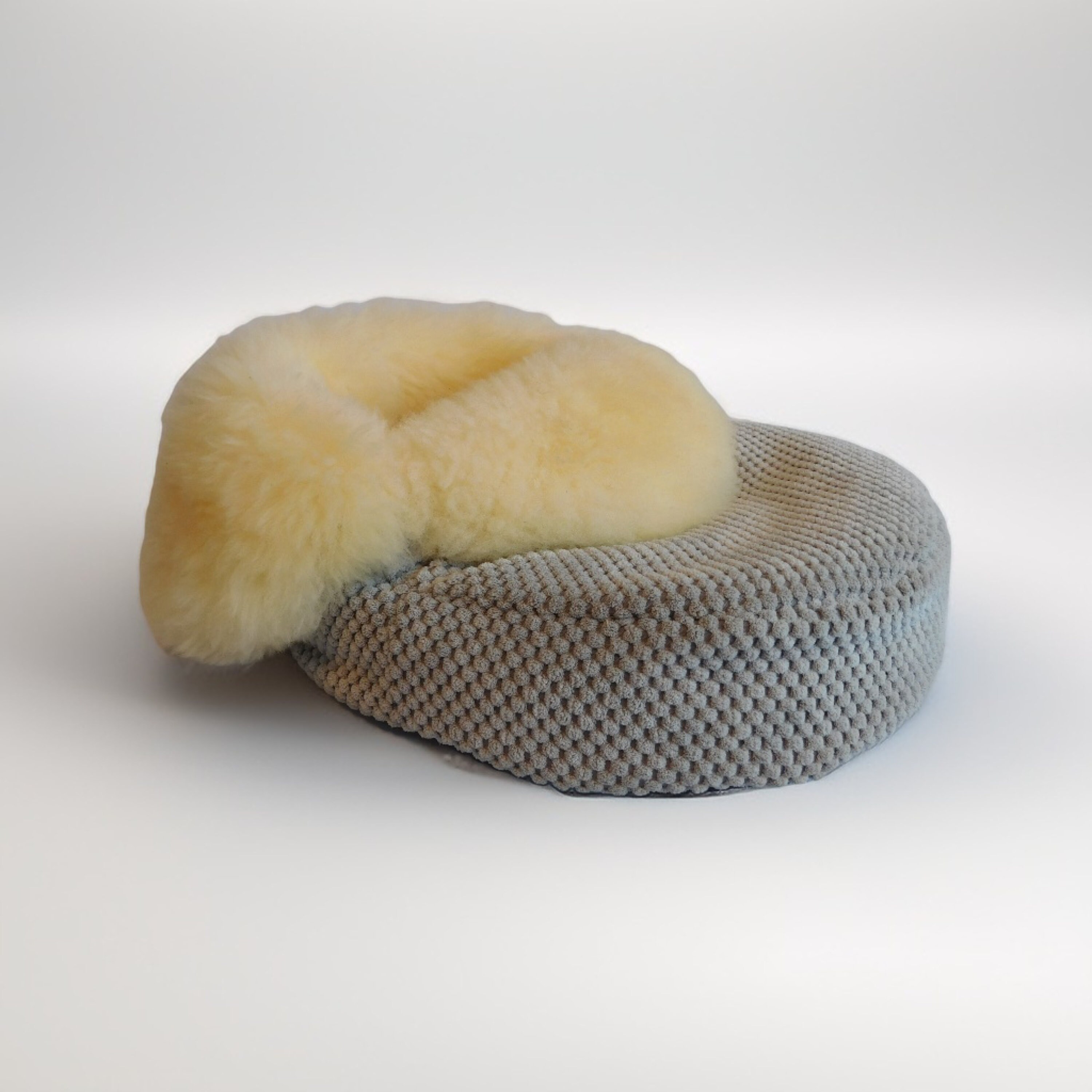 Luxury Sheepskin UK Made Double Footmuff Foot Warmer Under Desk at