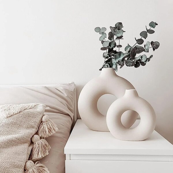 White Donut Vase Etsy