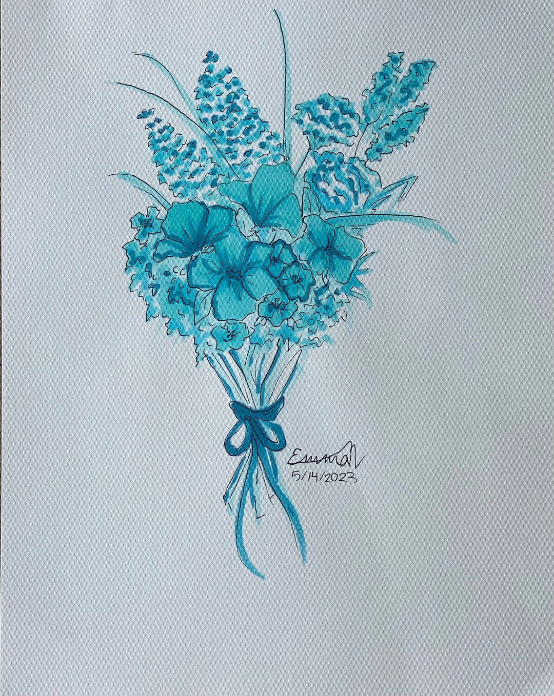 Blue Flower Art Flower Art Etsy
