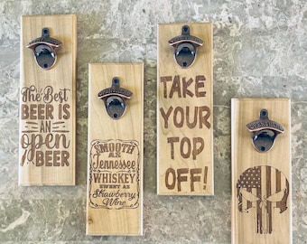 Handmade Wood Bottle Openers