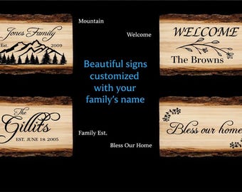 Handcrafted Live Edge Basswood Sign