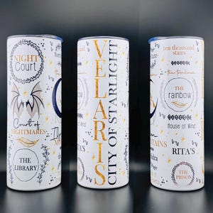 Velaris Skinny Tumbler – 20oz Stainless Steel Cup | ACOTAR-Inspired Bookish Gift from the City of Starlight